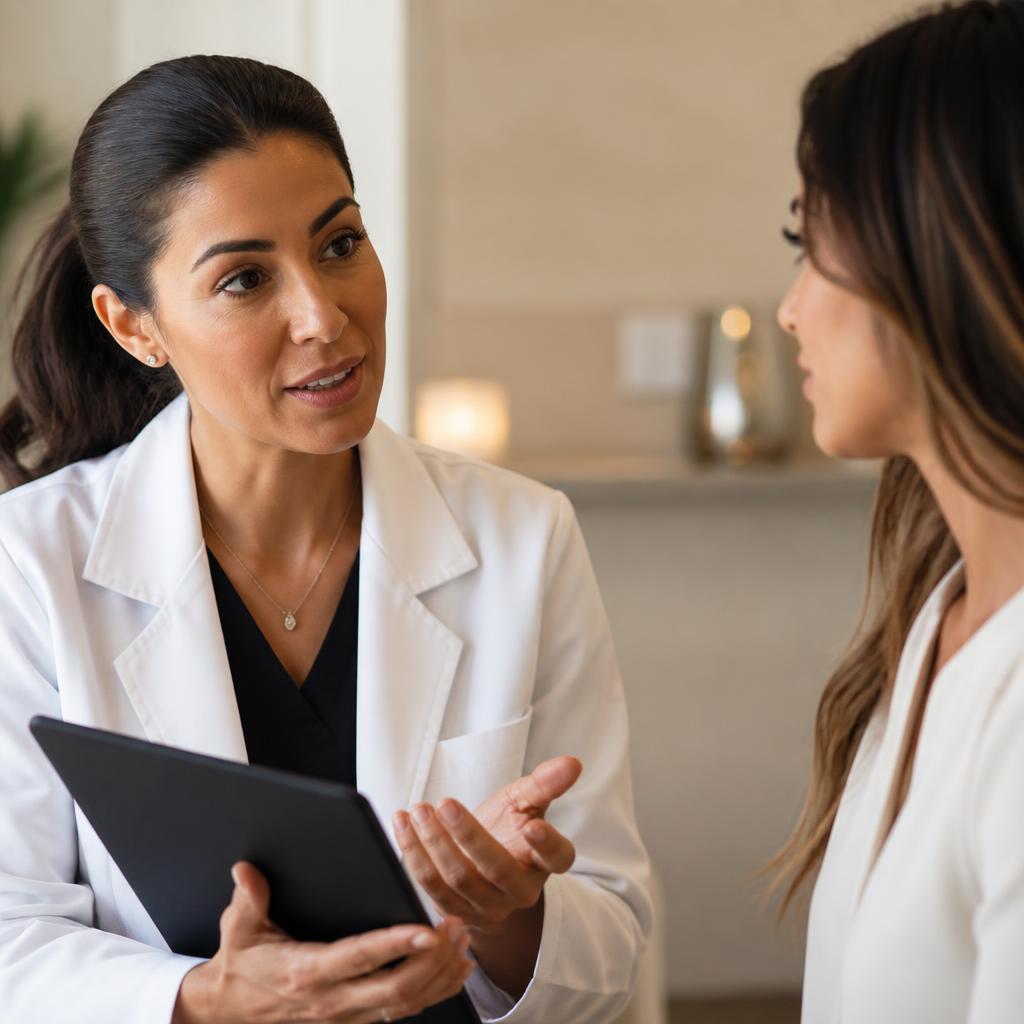 Provider consulting with a patient at Radiance Med Spa