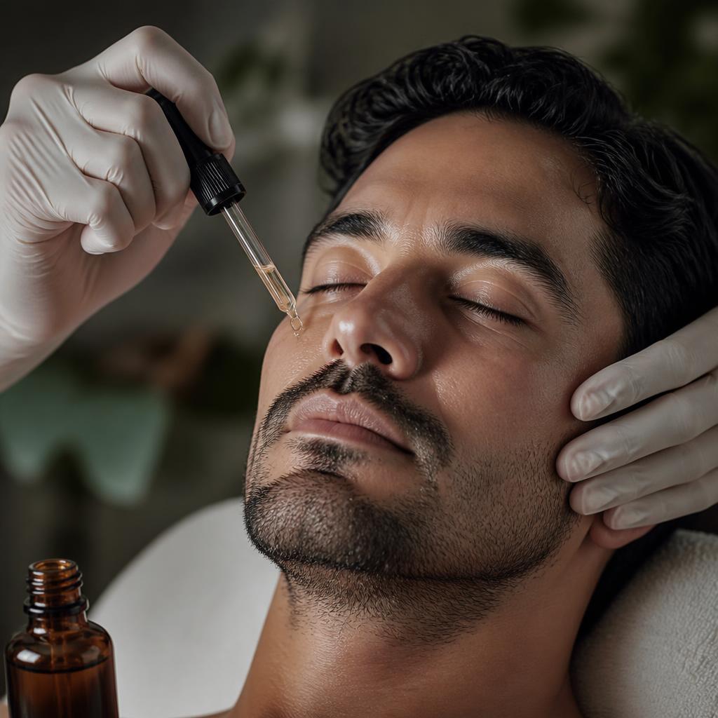 Chemical peel solution being applied at Radiance Med Spa